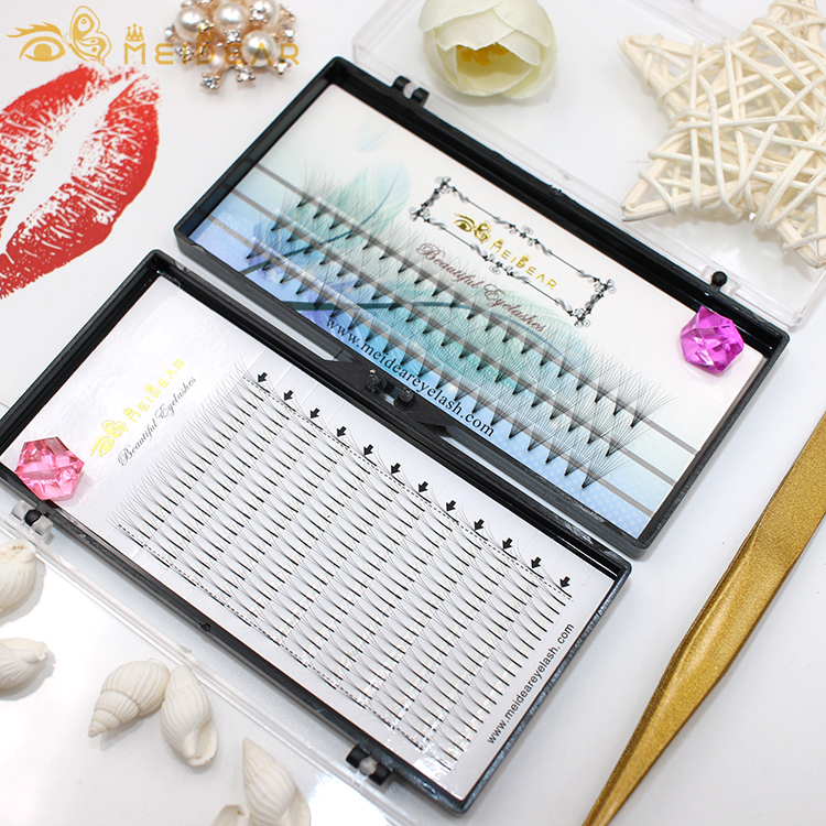 Private label glamorous pre-fanned volume eyelash extensions with wholesale price